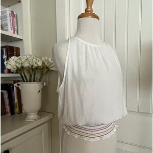 NWT Smocked Waist White Sleeveless blouse by Do+be from Fabrik Small